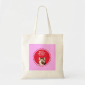Schattigee Siberische Husky Dog Wishing Happy Birt Tote Bag (Voorkant)