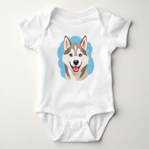 Schattigee Siberische Husky Dog Wolf Funny huskies Romper