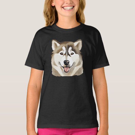 Schattigee Siberische Husky Dog Wolf Funny huskies T-shirt (Voorkant)