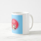 Schattigee Siberische Husky Happy Birthday blauw r Koffiemok (Voorkant rechts)