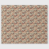 Schattigee Siberische Husky Illustratie Cadeaupapier (Vlak)