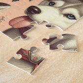 Schattigee Siberische Husky Illustratie Legpuzzel (Zijkant)