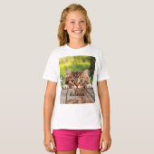 Schattigee Siberische Peek Cat T-shirt (Voorkant volledig)