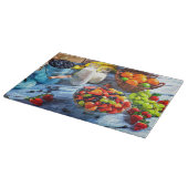 Schattigee Sinaasappels Druiven Aardbeien Bloemen  Snijplank (Hoek)