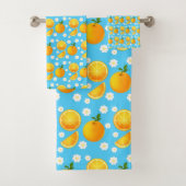 Schattigee sinaasappels en witte bloemen bad handdoek (Insitu)