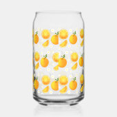 Schattigee sinaasappels en witte bloemen blikvorm glas (Rechts)