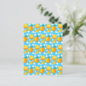 Schattigee sinaasappels en witte bloemen briefkaart (Staand voorkant)