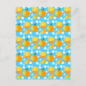 Schattigee sinaasappels en witte bloemen briefkaart (Voorkant)