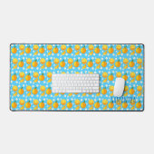 Schattigee sinaasappels en witte bloemen bureaumat (Keyboard & Muis)