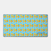 Schattigee sinaasappels en witte bloemen bureaumat (Voorkant)