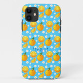 Schattigee sinaasappels en witte bloemen Case-Mate iPhone case (Achterkant)