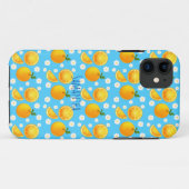 Schattigee sinaasappels en witte bloemen Case-Mate iPhone case (Achterkant (horizontaal))