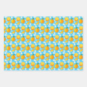 Schattigee sinaasappels en witte bloemen inpakpapier vel (Voorkant 2)