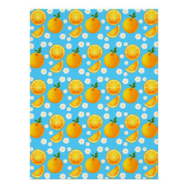 Schattigee sinaasappels en witte bloemen perfect poster