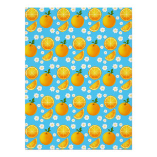 Schattigee sinaasappels en witte bloemen perfect poster