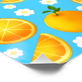 Schattigee sinaasappels en witte bloemen perfect poster (Hoek)