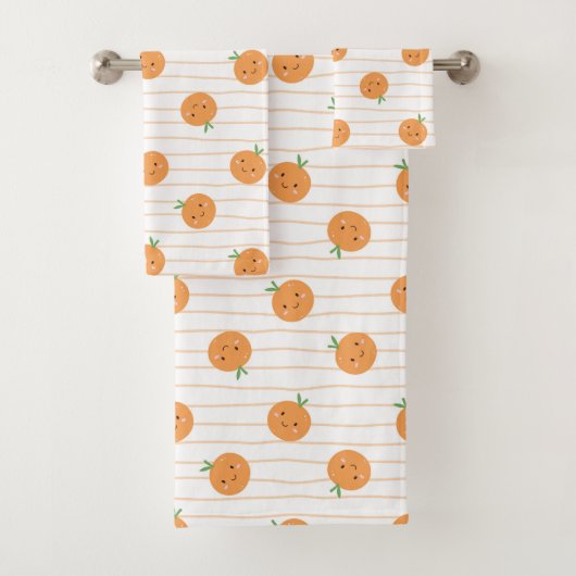 Schattigee Sinaasappels Print - Badhanddoekset Bad Handdoek (Insitu)