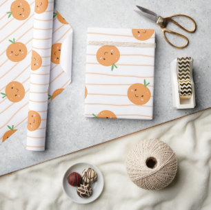 Schattigee Sinaasappels Print - Wrapping Paper Rol Cadeaupapier
