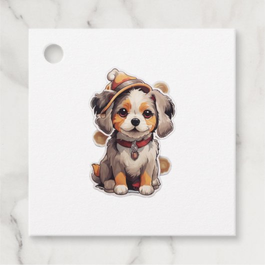 Schattigee single-dog Stickers Bedankjes Labels (Voorkant)