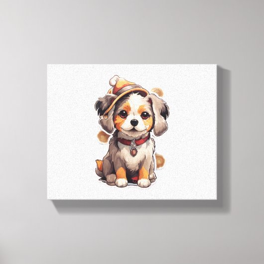 Schattigee single-dog Stickers Canvas Afdruk (Voorkant)