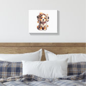 Schattigee single-dog Stickers Canvas Afdruk (Insitu (Slaapkamer))