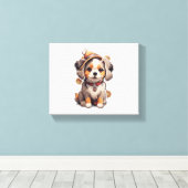 Schattigee single-dog Stickers Canvas Afdruk (Insitu (Houten vloer))