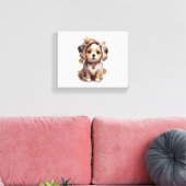 Schattigee single-dog Stickers Canvas Afdruk (Insitu (Woonkamer))