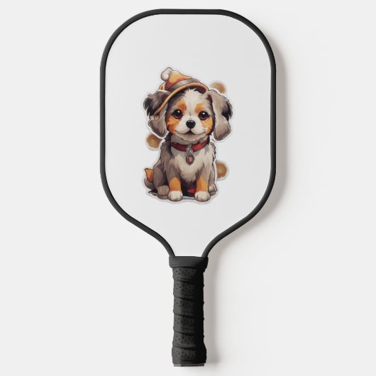 Schattigee single-dog Stickers Pickleball Paddle (Voorkant)