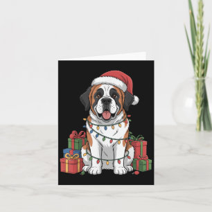 Schattigee Sint Bernard Santa Hat Christmas Honden Kaart