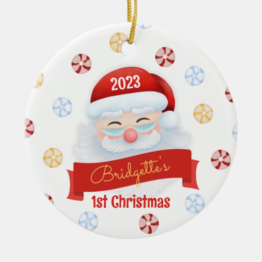 Schattigee Sinterklaas 1e Kerstmis Ornament (Voorkant)