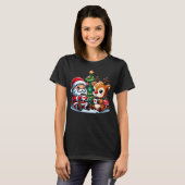 Schattigee Sinterklaas en Red Nose Rendier Drink T T-shirt (Voorkant volledig)