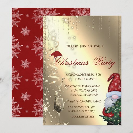 Schattigee Sinterklaas, Glas, Zakelijk Kerstfeest Kaart (Voorkant / Achterkant)