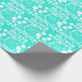 Schattigee Sinterklaas Naam toevoegen Turquoise Ch Cadeaupapier (Hoek)