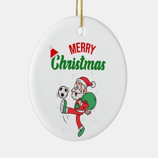 Schattigee Sinterklaas Spelen Voetbal Kerstmis Car Keramisch Ornament (Rechts)