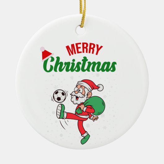 Schattigee Sinterklaas Spelen Voetbal Kerstmis Car Keramisch Ornament (Voorkant)