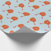 Schattigee Sinterklaasmijters op lichtblauw Cadeaupapier (Hoek)