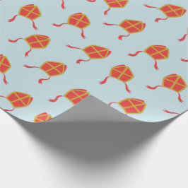 Schattigee Sinterklaasmijters op lichtblauw Cadeaupapier