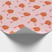 Schattigee Sinterklaasmijters op lichtroze Cadeaupapier (Hoek)