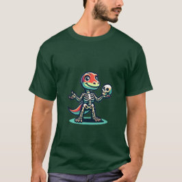Schattigee skeletdinosaurus met schedel t-shirt