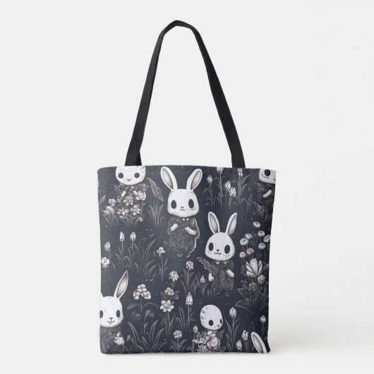 Schattigee Skeleton Bunnies Halloween Tote Bag (Achterkant)