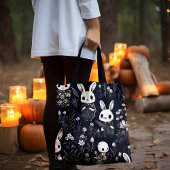 Schattigee Skeleton Bunnies Halloween Tote Bag