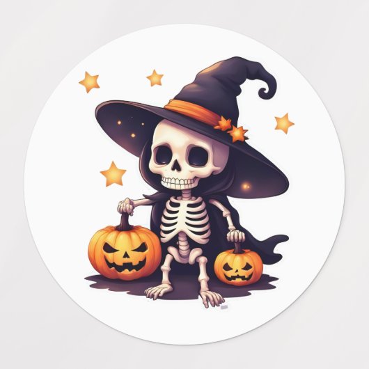 Schattigee Skeleton Witch Halloween Stickers - Spo (Design 1)
