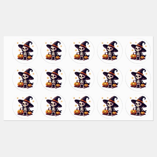 Schattigee Skeleton Witch Halloween Stickers - Spo (Vel)
