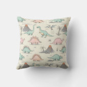 Schattigee Sketchy Dinosaurs bij Jurassic Land Kussen (Achterkant)