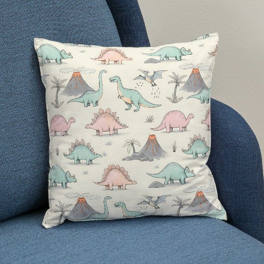 Schattigee Sketchy Dinosaurs bij Jurassic Land Kussen