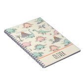 Schattigee Sketchy Dinosaurs bij Jurassic Land Notitieboek (Rechterzijde)