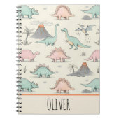 Schattigee Sketchy Dinosaurs bij Jurassic Land Notitieboek (Voorkant)