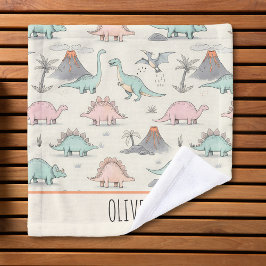 Schattigee Sketchy Dinosaurs bij Jurassic Land Washandje