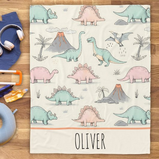 Schattigee Sketchy Dinosaurs op Jurassic Land Fleece Deken