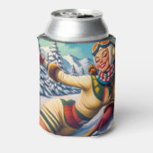 Schattigee Ski Pin-Up Blikjeskoeler (Blikje Achterkant)